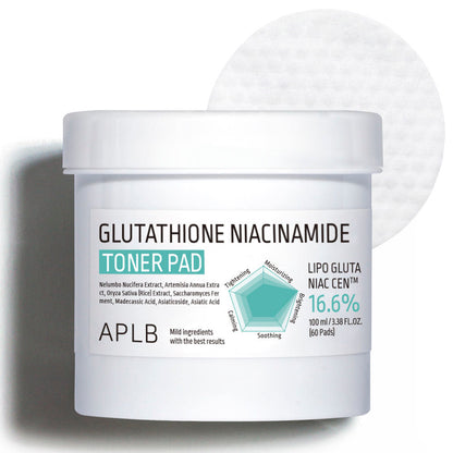 APLB Glutathione Niacinamide Toner Pad 100ml/60pads by Seoulia
