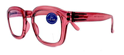 Apollo, (Blue Light Glasses) (Blue Light Blocker) Reduce Eyestrain, A/R Anti Glare. +1.25 +3.00, Large Square (Pink) NY Fifth Avenue.Torqelo.com