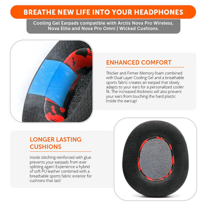 Arctis Nova Pro Wireless, Nova Elite & Nova Pro Omni Earpads - WC FreeZe Cooling GelCooling Gel Ear PadsTorqelo.com