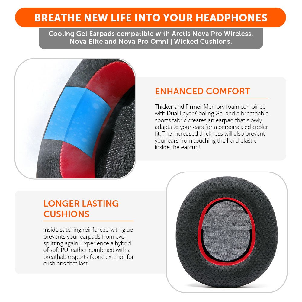 Arctis Nova Pro Wireless, Nova Elite & Nova Pro Omni Earpads - WC FreeZe Cooling GelCooling Gel Ear PadsTorqelo.com