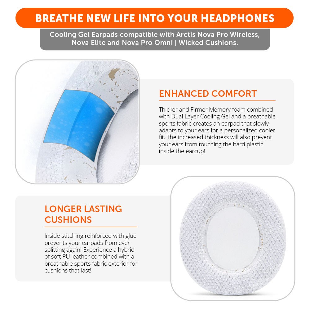 Arctis Nova Pro Wireless, Nova Elite & Nova Pro Omni Earpads - WC FreeZe Cooling GelCooling Gel Ear PadsTorqelo.com