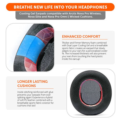 Arctis Nova Pro Wireless, Nova Elite & Nova Pro Omni Earpads - WC FreeZe Cooling GelCooling Gel Ear PadsTorqelo.com