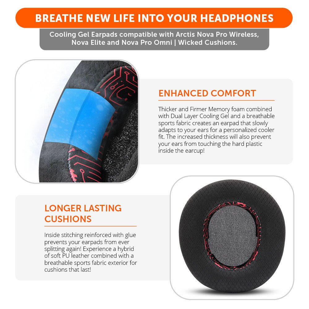 Arctis Nova Pro Wireless, Nova Elite & Nova Pro Omni Earpads - WC FreeZe Cooling GelCooling Gel Ear PadsTorqelo.com