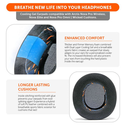 Arctis Nova Pro Wireless, Nova Elite & Nova Pro Omni Earpads - WC FreeZe Cooling GelCooling Gel Ear PadsTorqelo.com