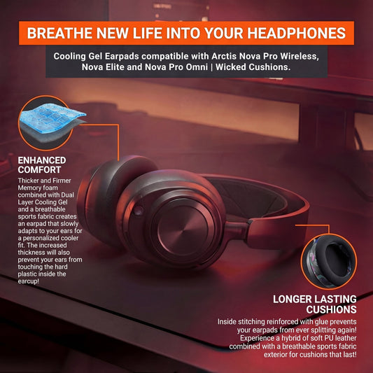 Arctis Nova Pro Wireless, Nova Elite & Nova Pro Omni Earpads - WC FreeZe Cooling GelCooling Gel Ear PadsTorqelo.com