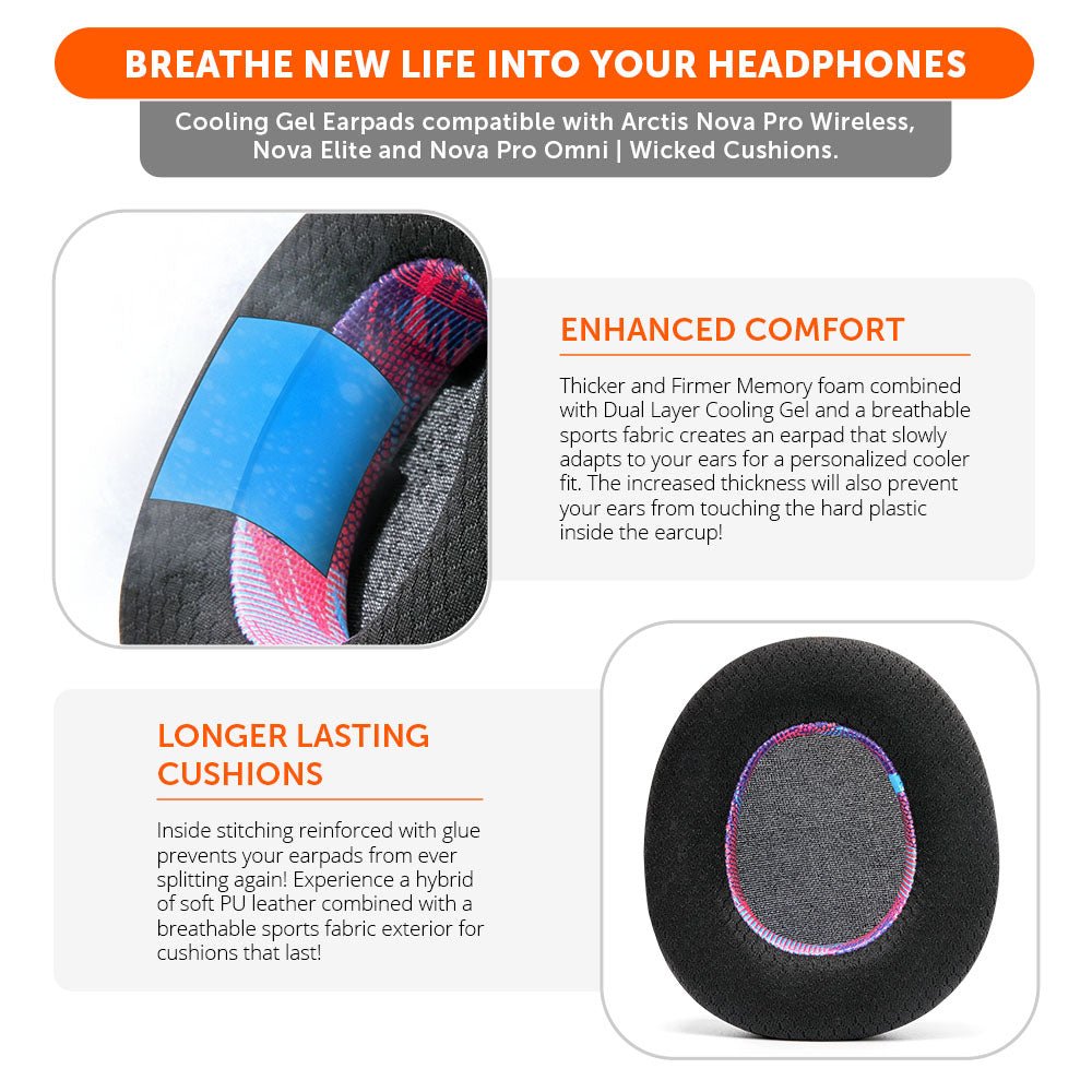 Arctis Nova Pro Wireless, Nova Elite & Nova Pro Omni Earpads - WC FreeZe Cooling GelCooling Gel Ear PadsTorqelo.com
