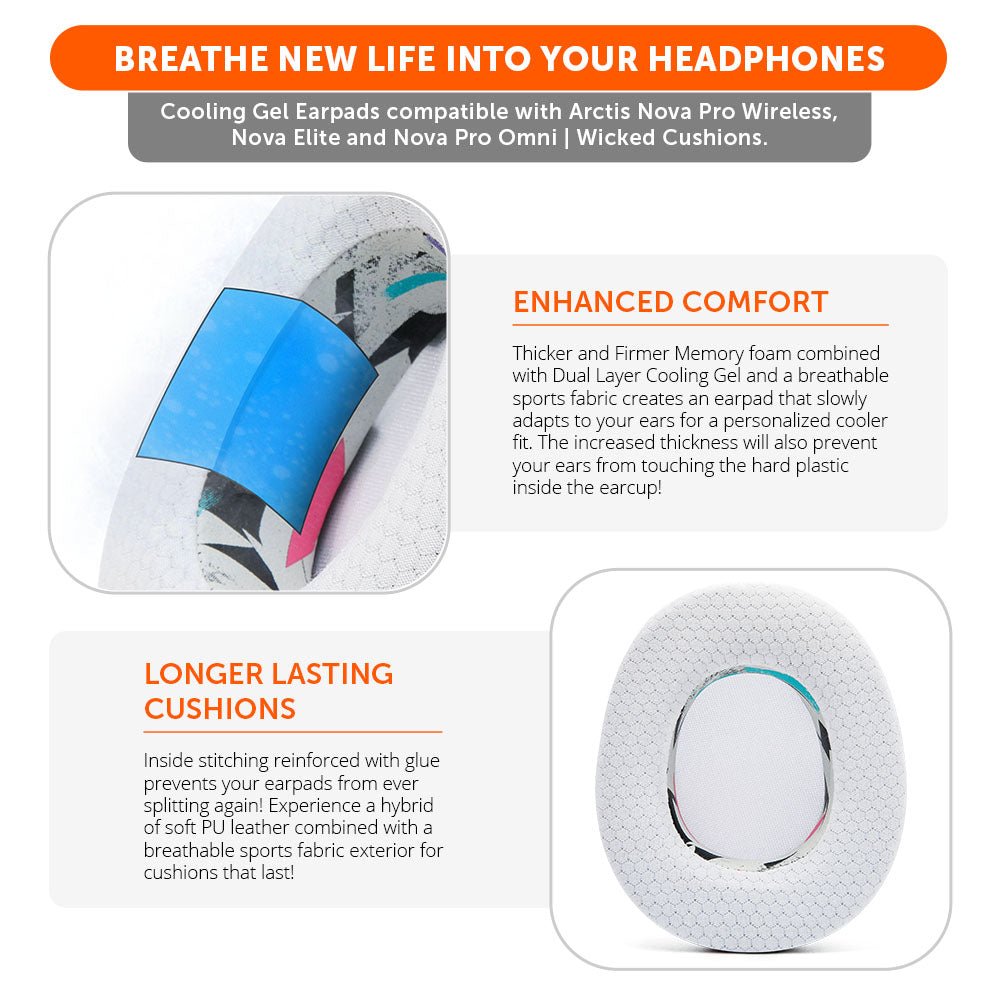 Arctis Nova Pro Wireless, Nova Elite & Nova Pro Omni Earpads - WC FreeZe Cooling GelCooling Gel Ear PadsTorqelo.com