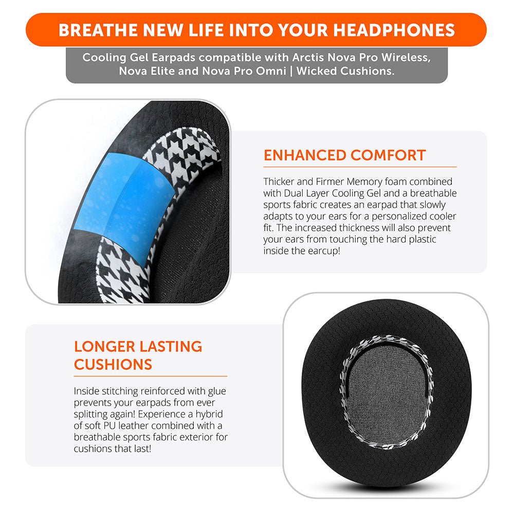 Arctis Nova Pro Wireless, Nova Elite & Nova Pro Omni Earpads - WC FreeZe Cooling GelCooling Gel Ear PadsTorqelo.com