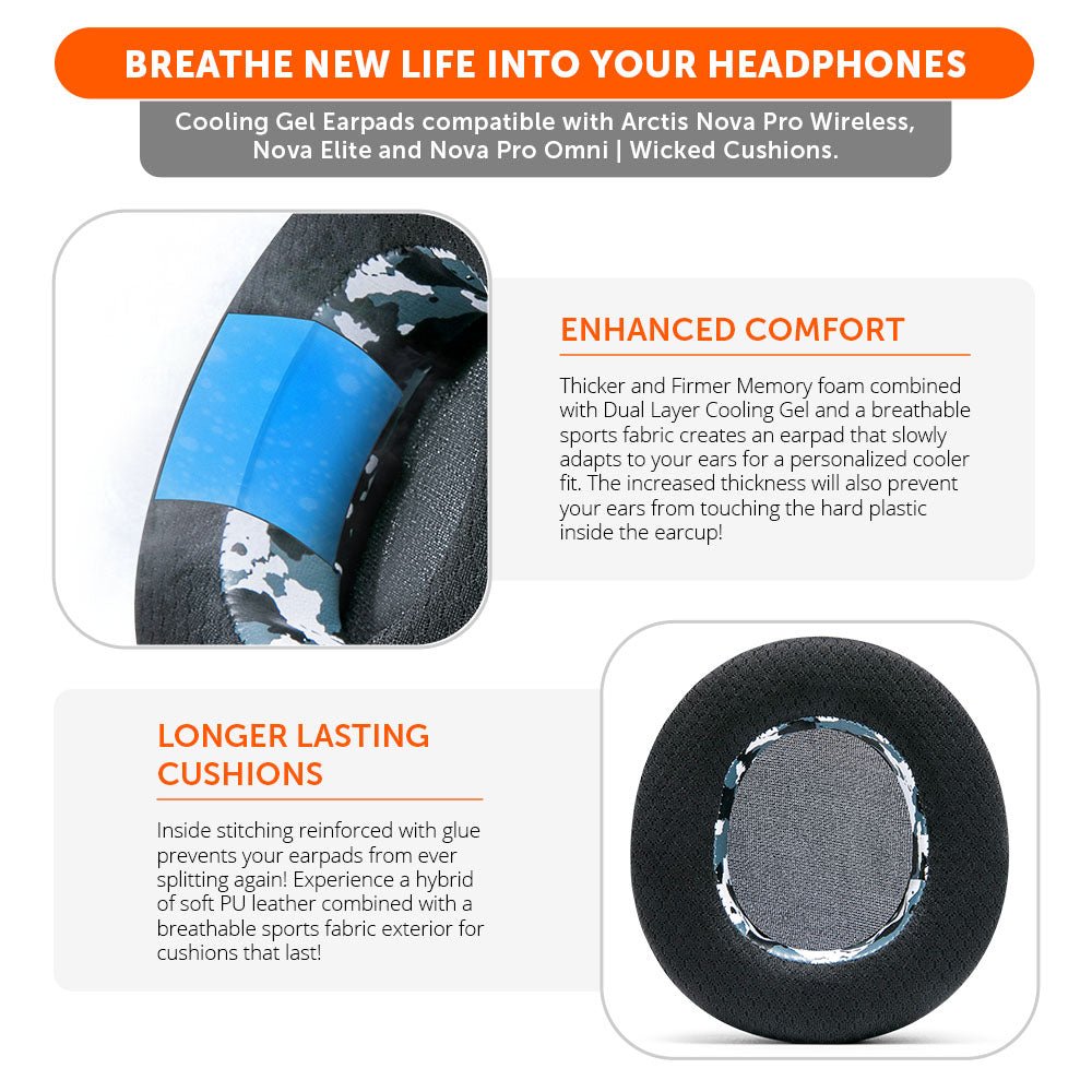 Arctis Nova Pro Wireless, Nova Elite & Nova Pro Omni Earpads - WC FreeZe Cooling GelCooling Gel Ear PadsTorqelo.com