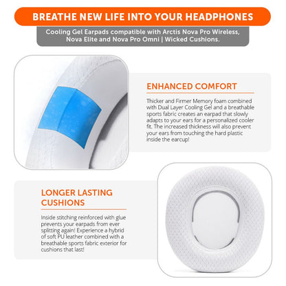 Arctis Nova Pro Wireless, Nova Elite & Nova Pro Omni Earpads - WC FreeZe Cooling GelCooling Gel Ear PadsTorqelo.com