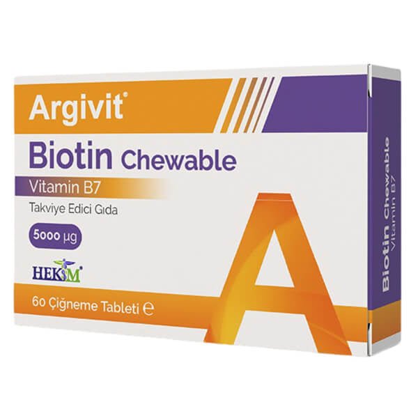 Argivit Biotin Chewable Vitamin B7 Supplement 60 TabletsSupplementsTorqelo.com