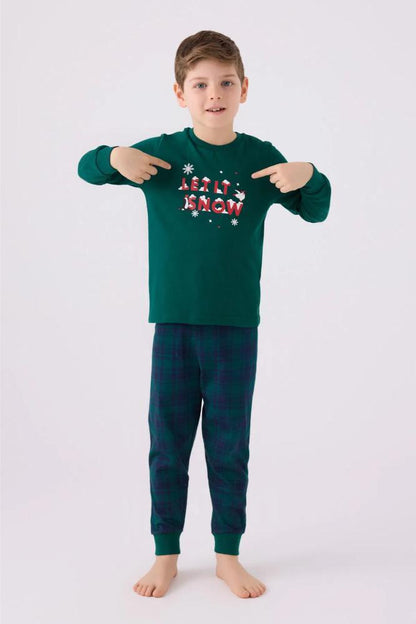 Arnetta Boys Long Sleeve Pajama Set in Dark Green by Beauty Care Bag