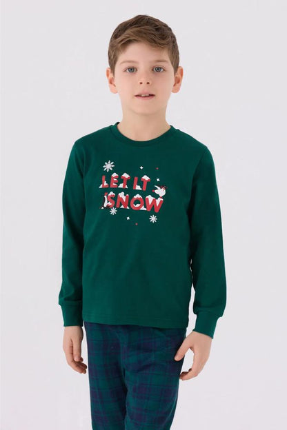 Arnetta Boys Long Sleeve Pajama Set in Dark Green by Beauty Care Bag