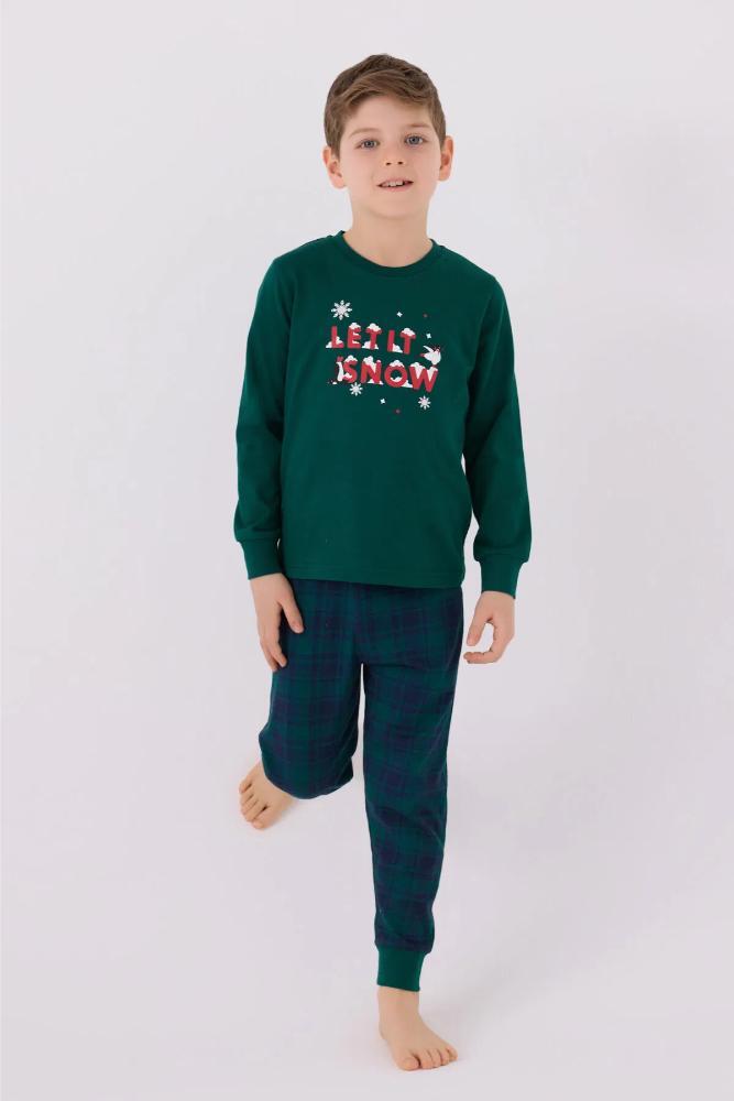 Arnetta Boys Long Sleeve Pajama Set in Dark Green by Beauty Care Bag