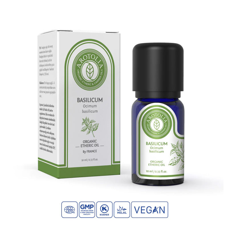 Arotolia Basil Essential Oil for Aromatherapy 10 ml by Beauty Care Bag