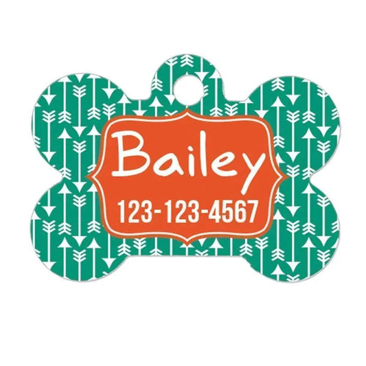 Arrow Dog Name Tag - Dog Id Tag - Dog Collar Name Tag by Joyful Moose