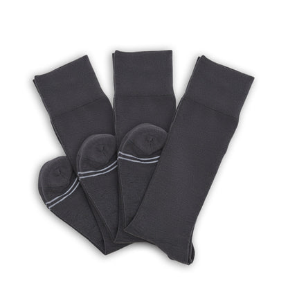 Asher 3-Pack - Charcoal Dress SocksBoardroom Dress SocksTorqelo.com