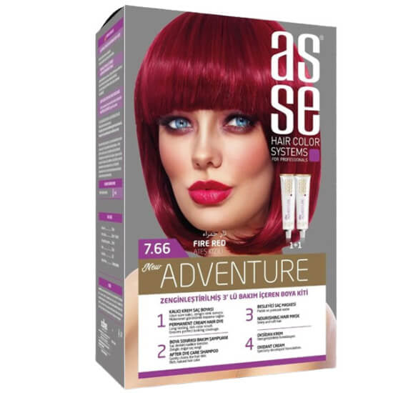 Asse Hair Color System Permanent Dye in 7.66 Intense Red by Beauty Care Bag
