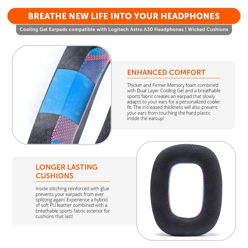 Astro A30 Earpads - WC FreeZe Cooling GelCooling Gel Ear PadsTorqelo.com