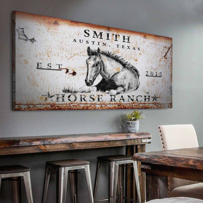 Rustic Horse Ranch Sign by Tailored Canvases
