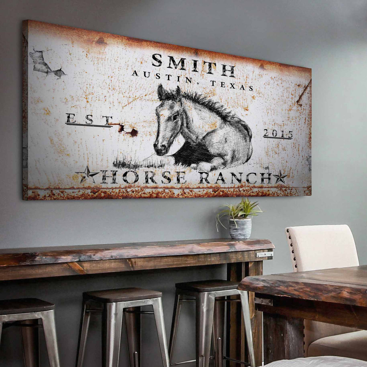 Rustic Horse Ranch Sign IV by Tailored Canvases
