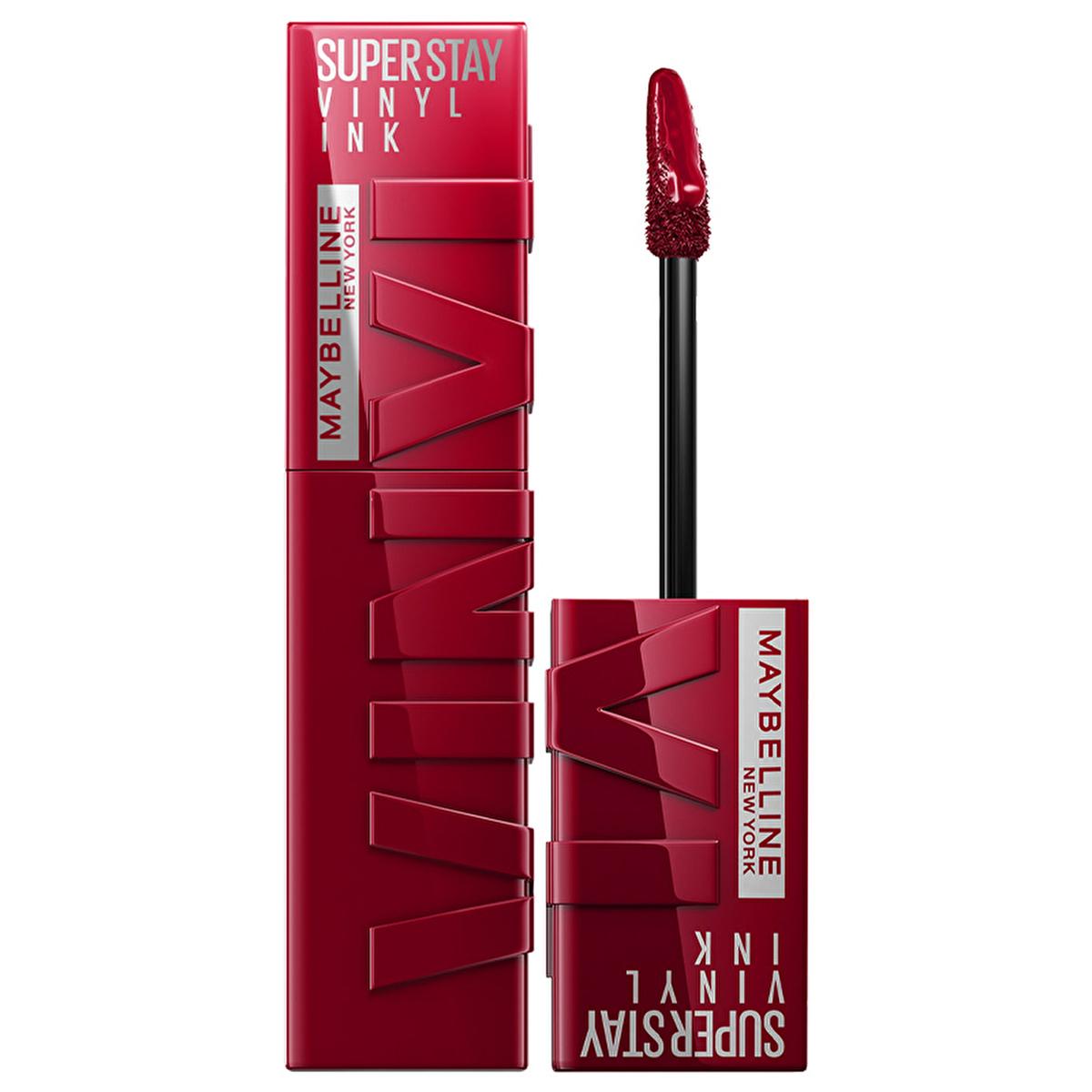 Maybelline New York Super Stay Vinyl Ink Liquid Lipstick - Long-Lasting High Shine Finish, 55 Royal by Beauty Care Bag