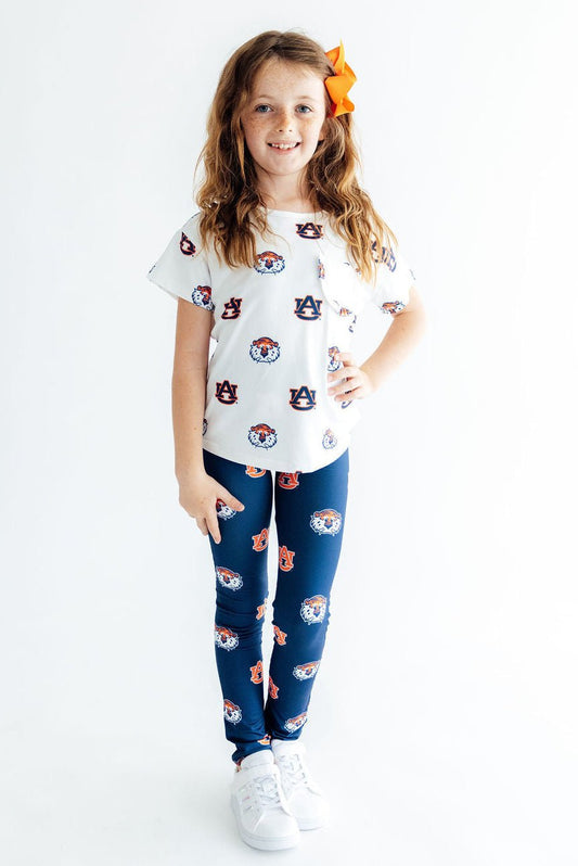 Auburn Blue Aubie LeggingsLeggingsTorqelo.com