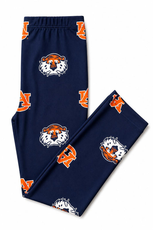 Auburn Blue Aubie LeggingsLeggingsTorqelo.com