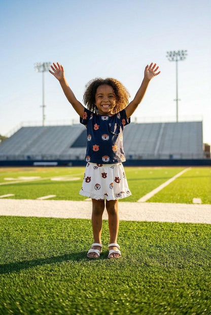 Auburn Blue Aubie Ruffle Pocket TeeRuffle Pocket TeeTorqelo.com