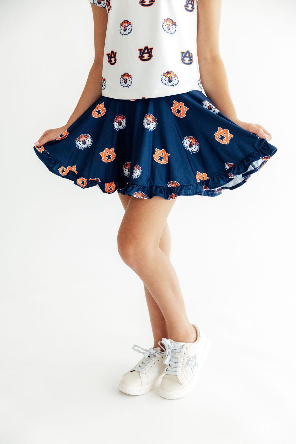 Auburn Blue Aubie Ruffle Twirl SkortTwirl Skort - RuffleTorqelo.com