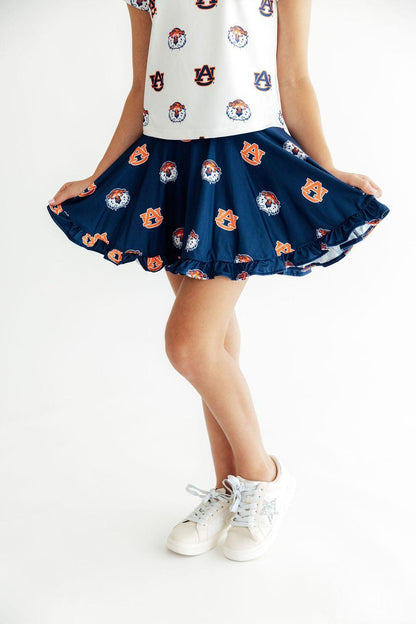 Auburn Blue Aubie Ruffle Twirl SkortTwirl Skort - RuffleTorqelo.com