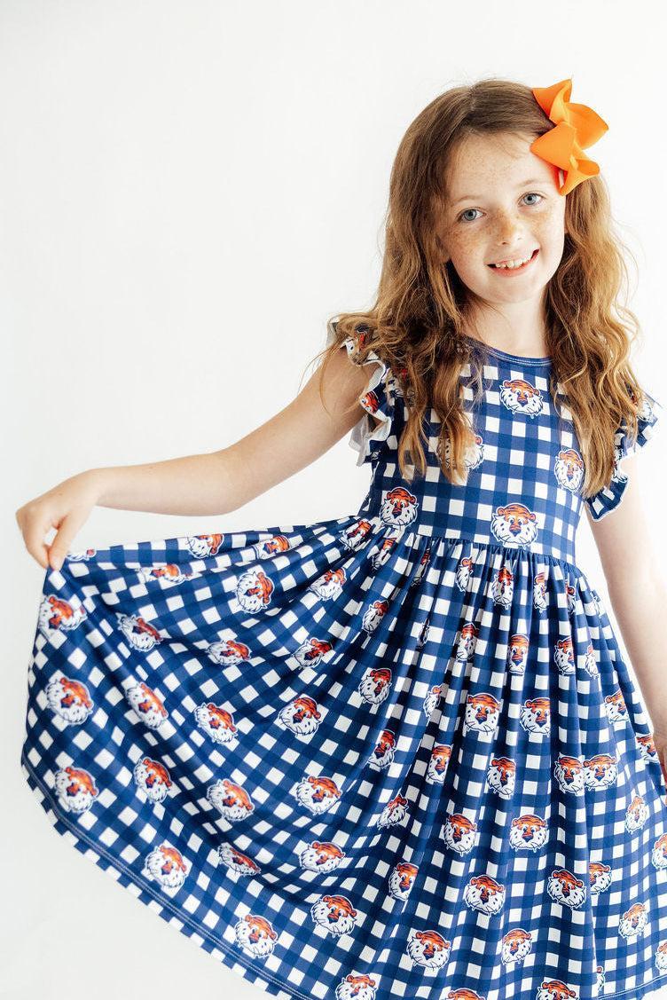 Auburn Plaid Aubie Flutter Twirl DressTwirl Dress - FlutterTorqelo.com