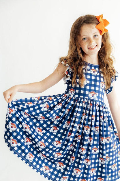 Auburn Plaid Aubie Flutter Twirl DressTwirl Dress - FlutterTorqelo.com