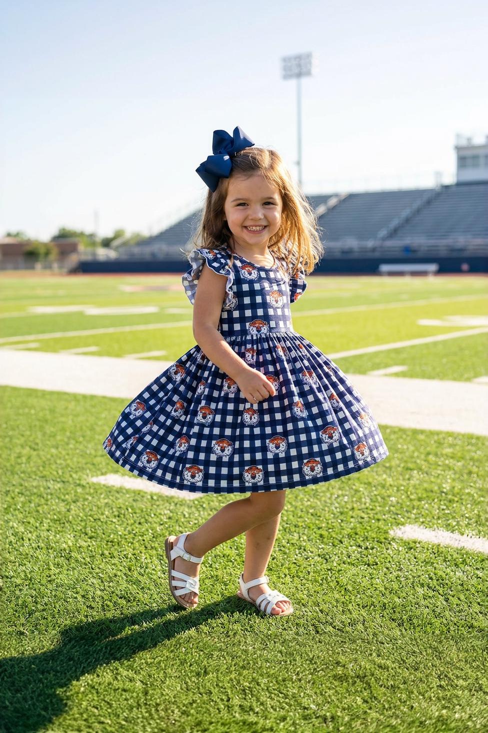 Auburn Plaid Aubie Flutter Twirl DressTwirl Dress - FlutterTorqelo.com