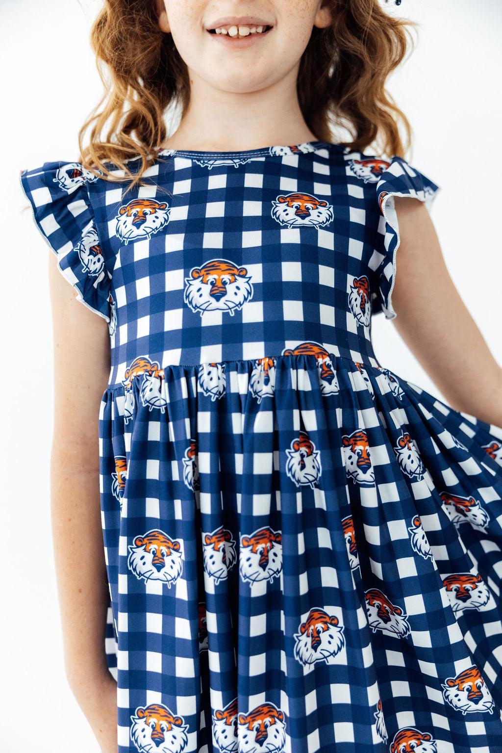 Auburn Plaid Aubie Flutter Twirl DressTwirl Dress - FlutterTorqelo.com