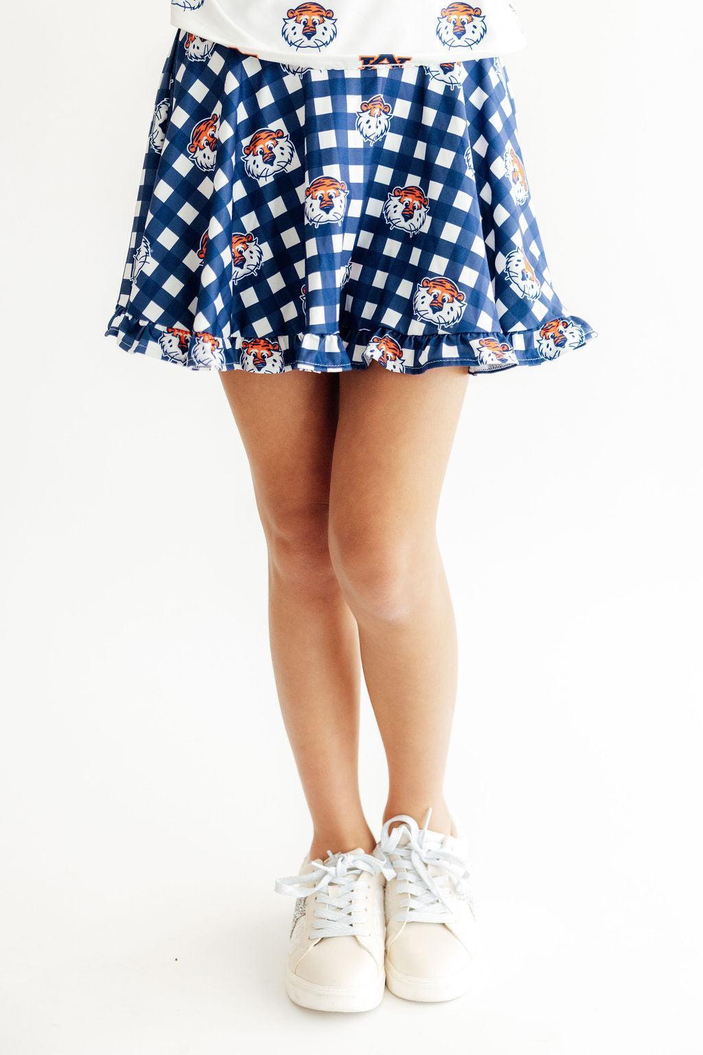 Auburn Plaid Aubie Ruffle Twirl SkortTwirl Skort - RuffleTorqelo.com