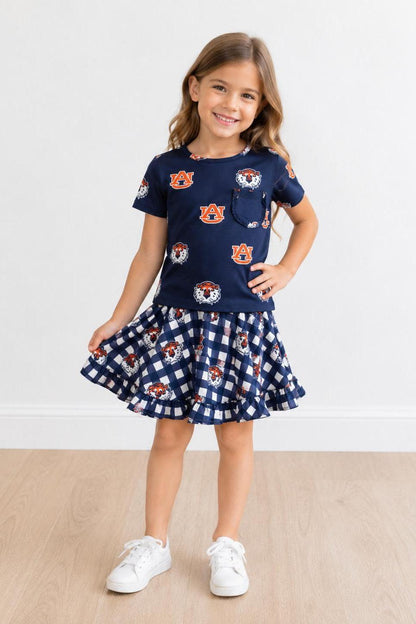 Auburn Plaid Aubie Ruffle Twirl SkortTwirl Skort - RuffleTorqelo.com