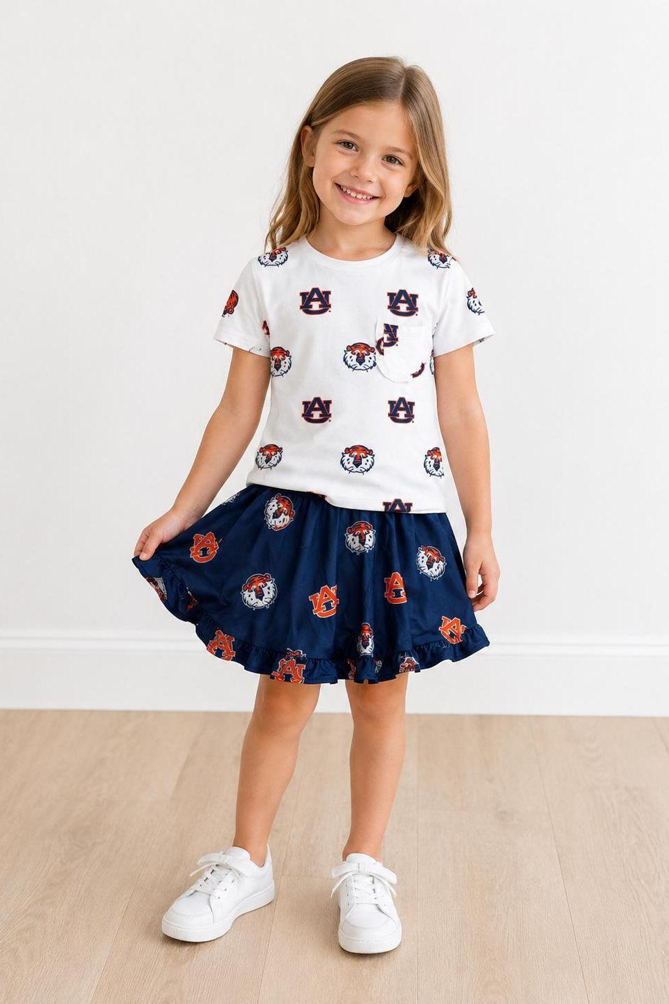 Auburn White Aubie Ruffle Pocket TeeRuffle Pocket TeeTorqelo.com