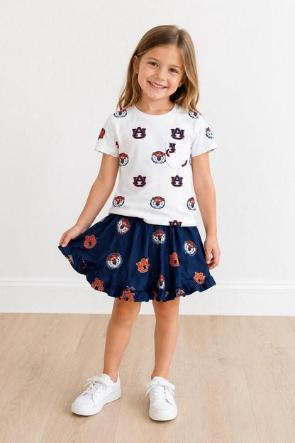 Auburn White Aubie Ruffle Pocket TeeRuffle Pocket TeeTorqelo.com