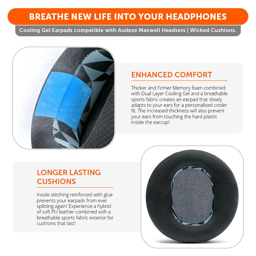 Audeze Maxwell Earpads - WC FreeZe Cooling GelCooling Gel Ear PadsTorqelo.com