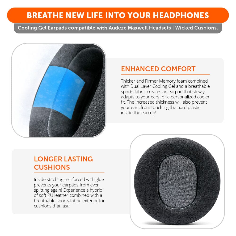 Audeze Maxwell Earpads - WC FreeZe Cooling GelCooling Gel Ear PadsTorqelo.com