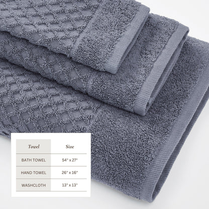 Cotton Diamond Waffle Weave Bath Towel Set - Grayson Collection by Great Bay Home