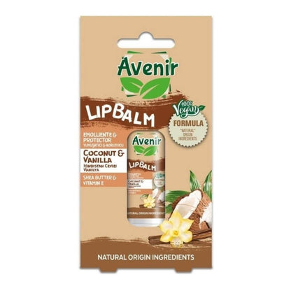 Avenir Vegan Coconut & Vanilla Lip Balm for Dry Lips 5.2g by Beauty Care Bag