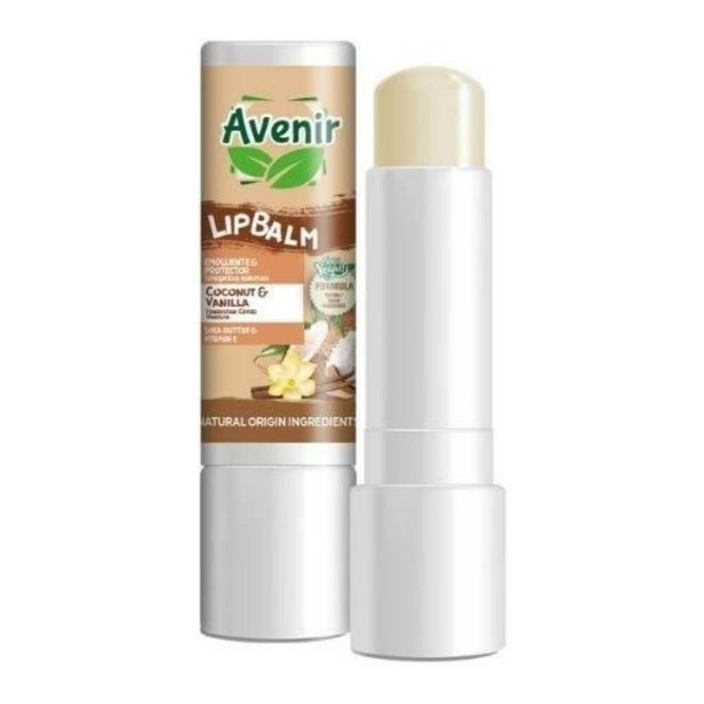 Avenir Vegan Coconut & Vanilla Lip Balm for Dry Lips 5.2g by Beauty Care Bag