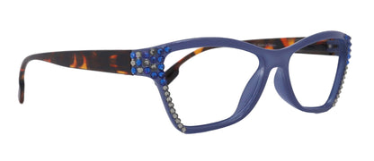 Avian, (Bling) Women Reading Glasses w (Blue n Black Diamond) Genuine European Crystals, Magnifying Cat Eye (Green) NY Fifth AvenueTorqelo.com