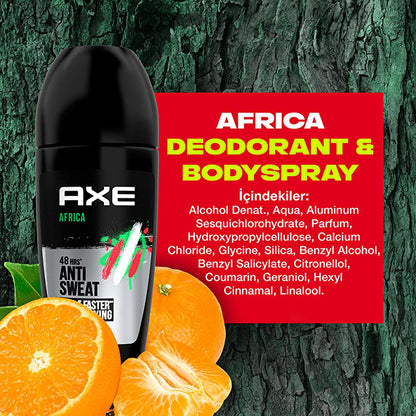 Axe Men's 48-Hour Protection Roll-On Deodorant with Africa Fragrance - Long Lasting Anti-Perspirant for MenDeodorantTorqelo.com
