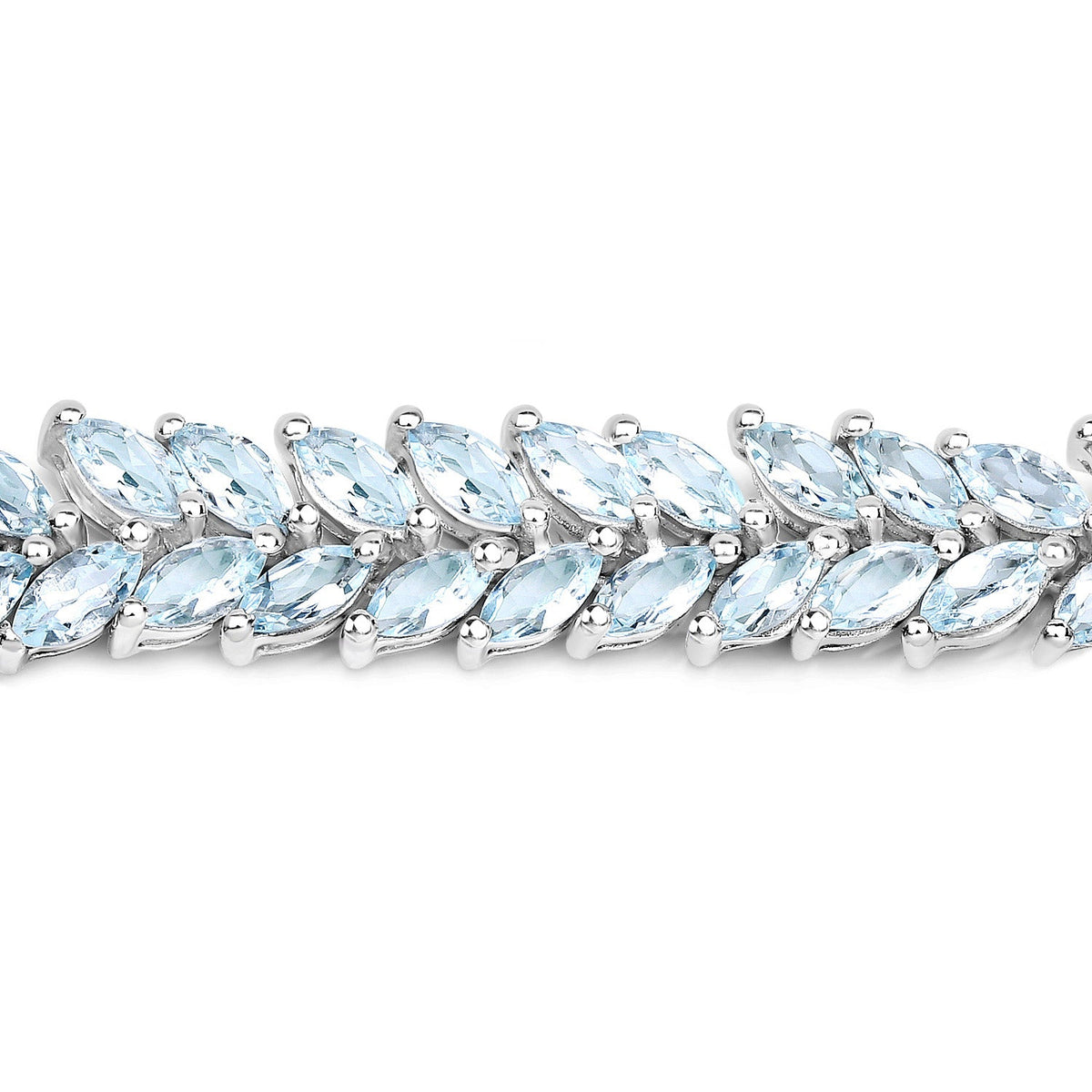 15.04 ct marquise blue topaz sterling silver bracelet by Avera Group, view 2