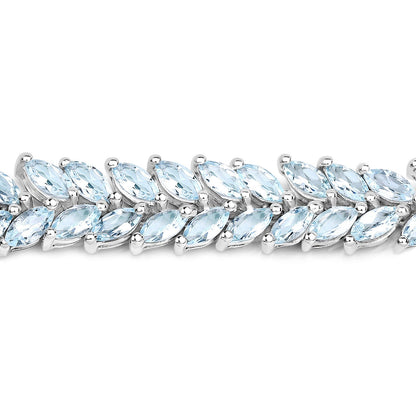 15.04 ct marquise blue topaz sterling silver bracelet by Avera Group, view 2