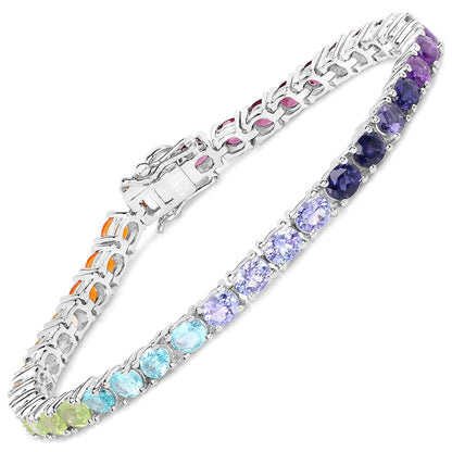 12.04 ct multi gemstone sterling silver bracelet, Avera Group
