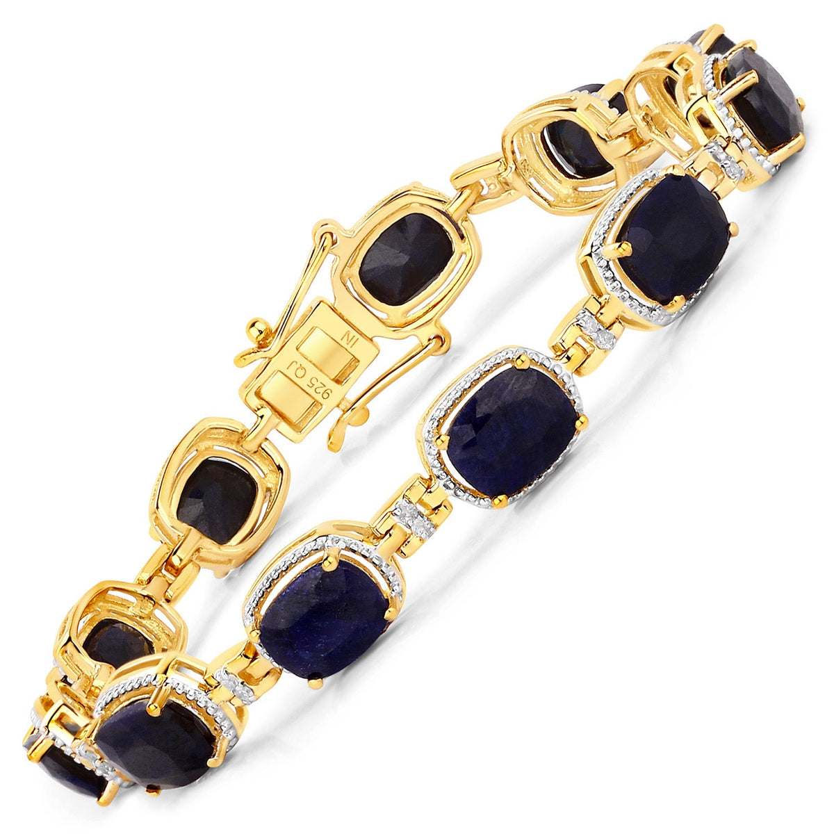 21.09 carat dyed sapphire and white diamond bracelet by Avera Group